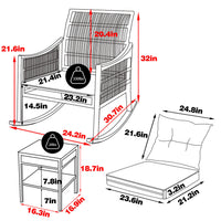 3 piece wicker patio set with cushions