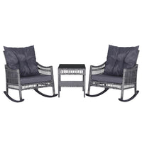 3 Piece Bistro Set, Grey