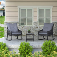 3 piece rocking patio set, Grey