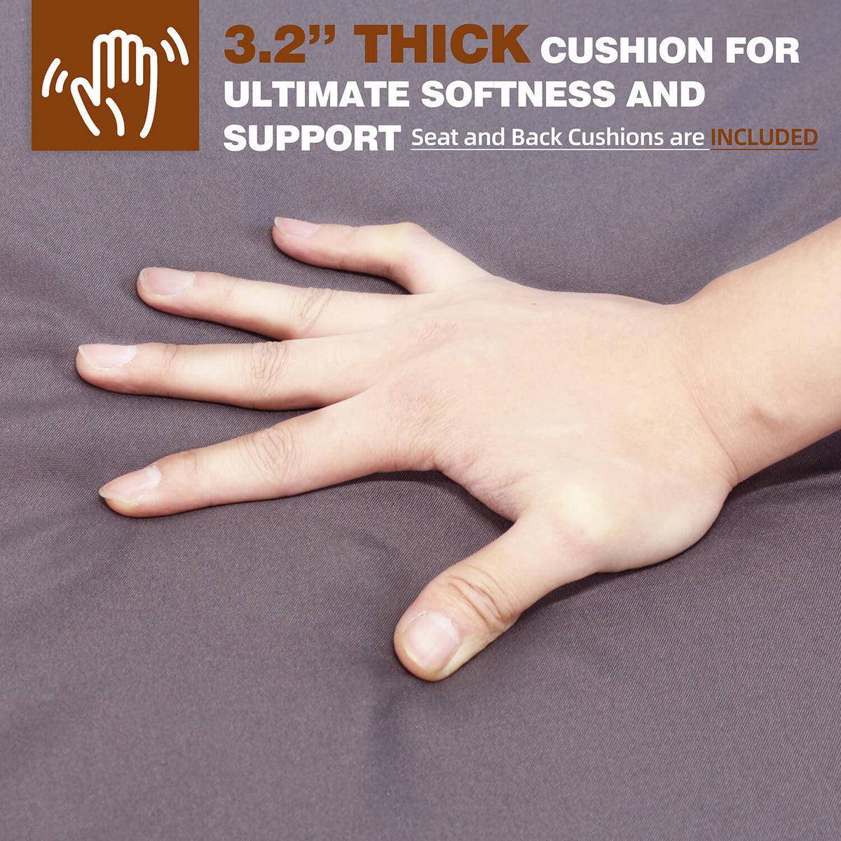 rocking chair set with 3.2" thick cushion, Grey