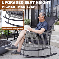 outdoor wicker rocker chair, Grey