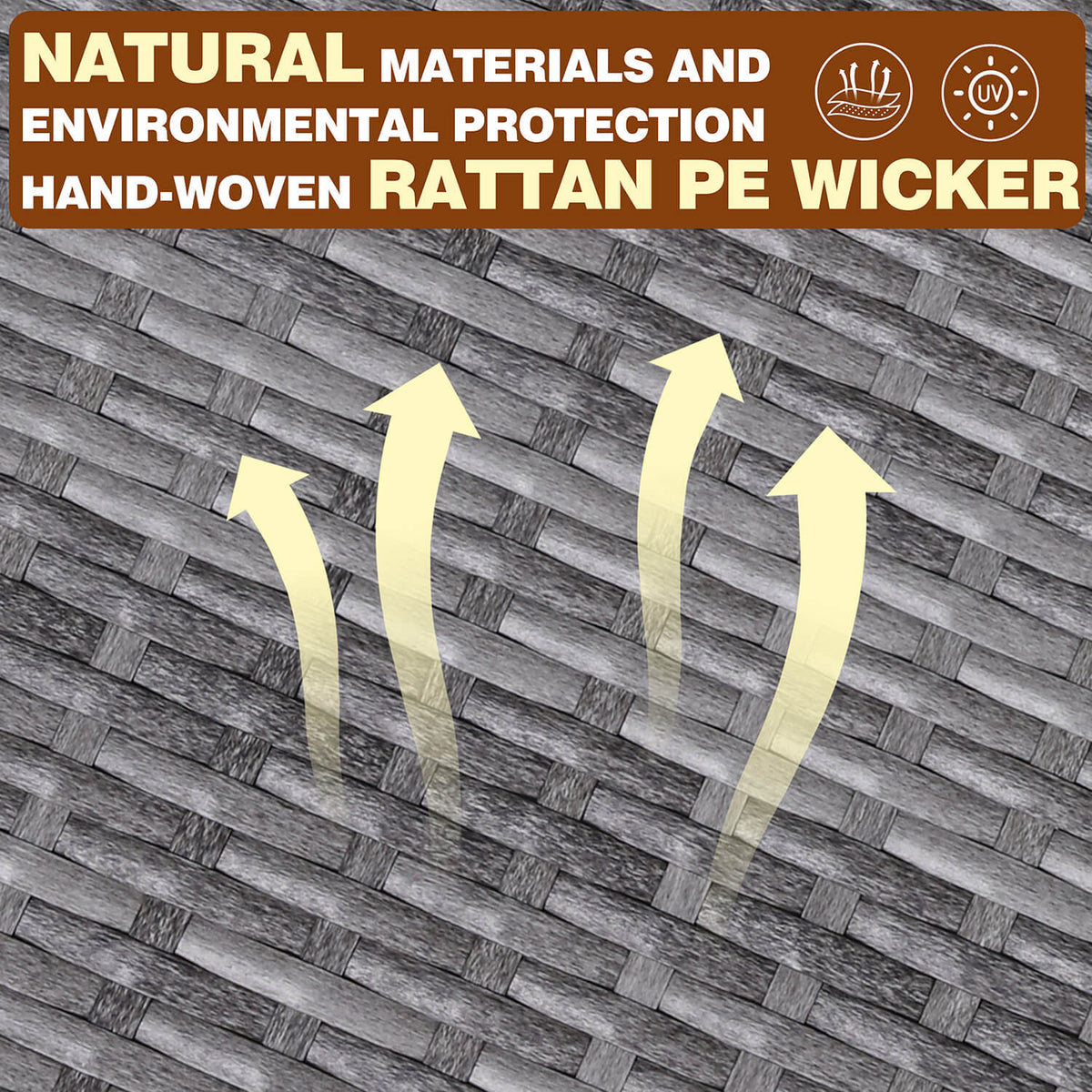 Rattan Rocking Chairs Set, Grey