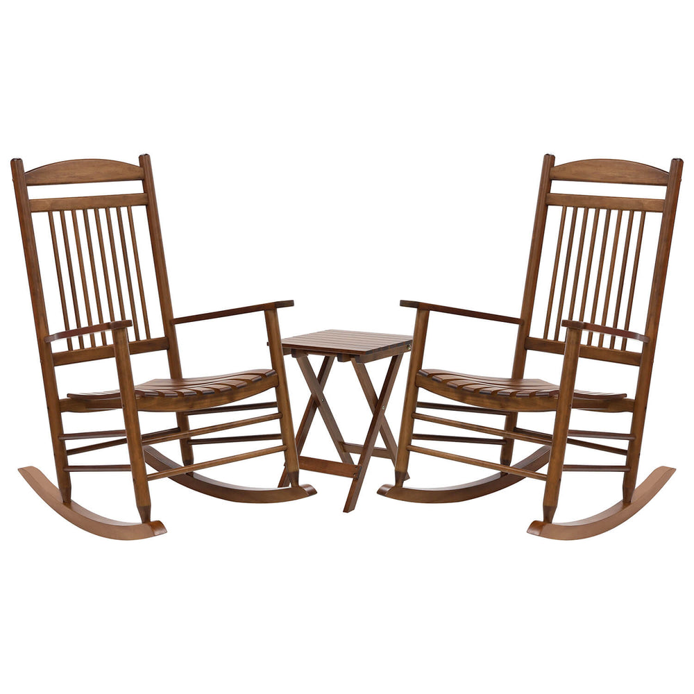 Outdoor Rocking Chair Set of 2 with Table, Porch Use – Veikous