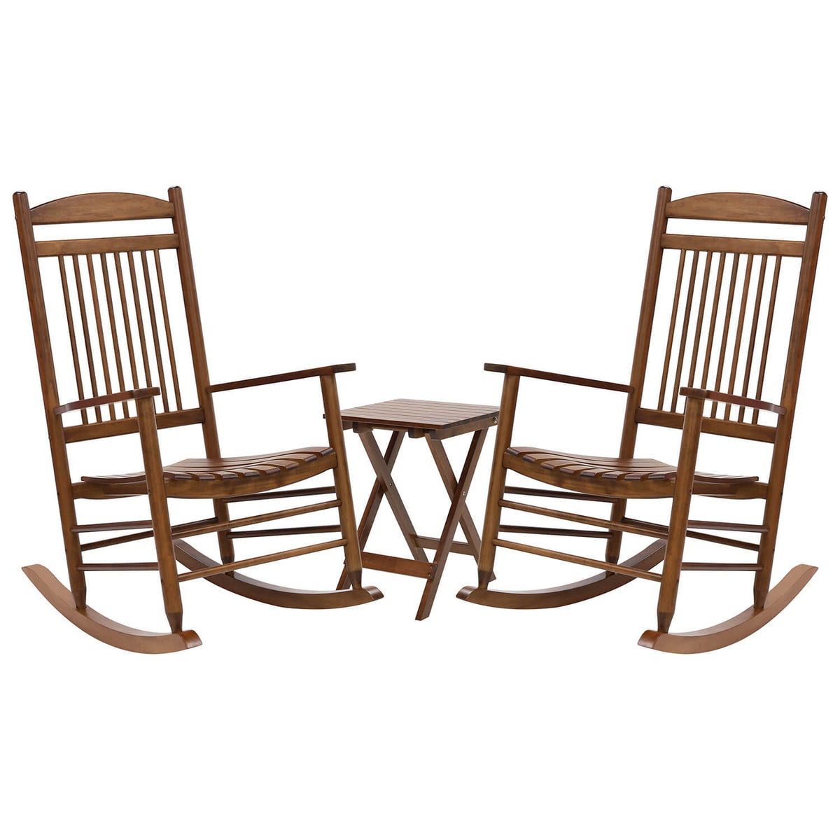Outdoor Rocking Chair Set of 2, Chocolate