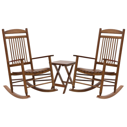 Outdoor Rocking Chair Set of 2, Chocolate