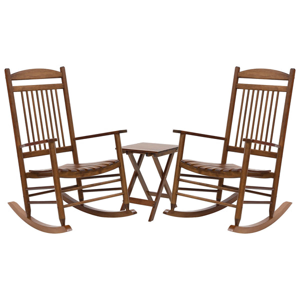 Outdoor Rocking Chair Set of 2, Chocolate