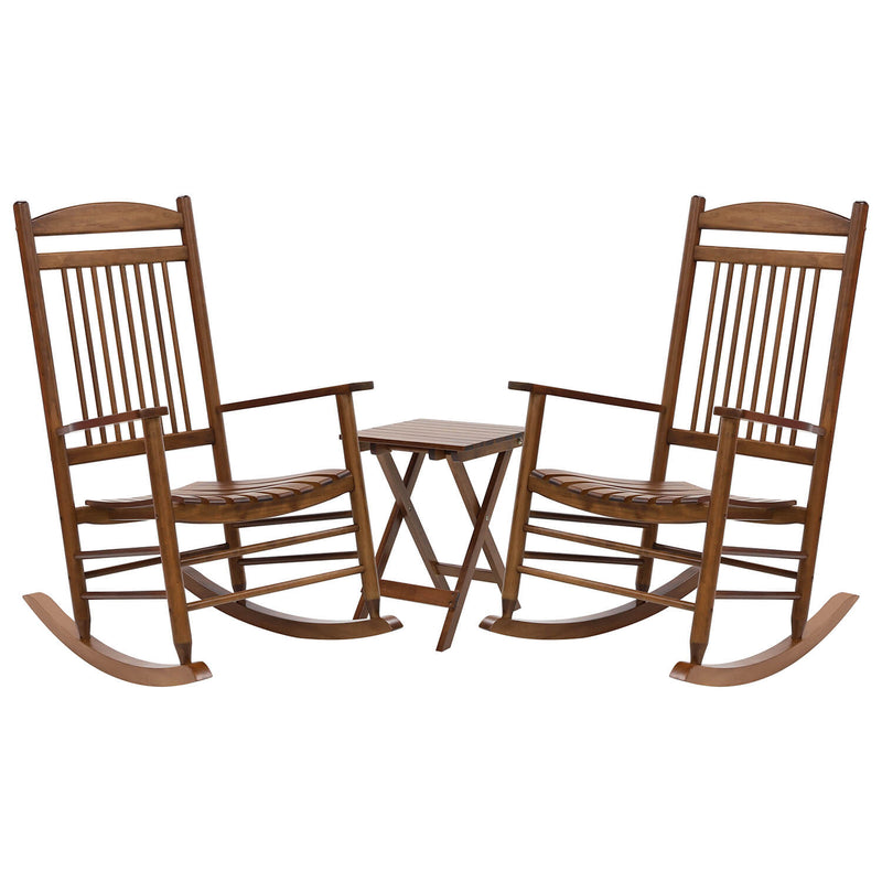 Outdoor Rocking Chair Set of 2, Chocolate