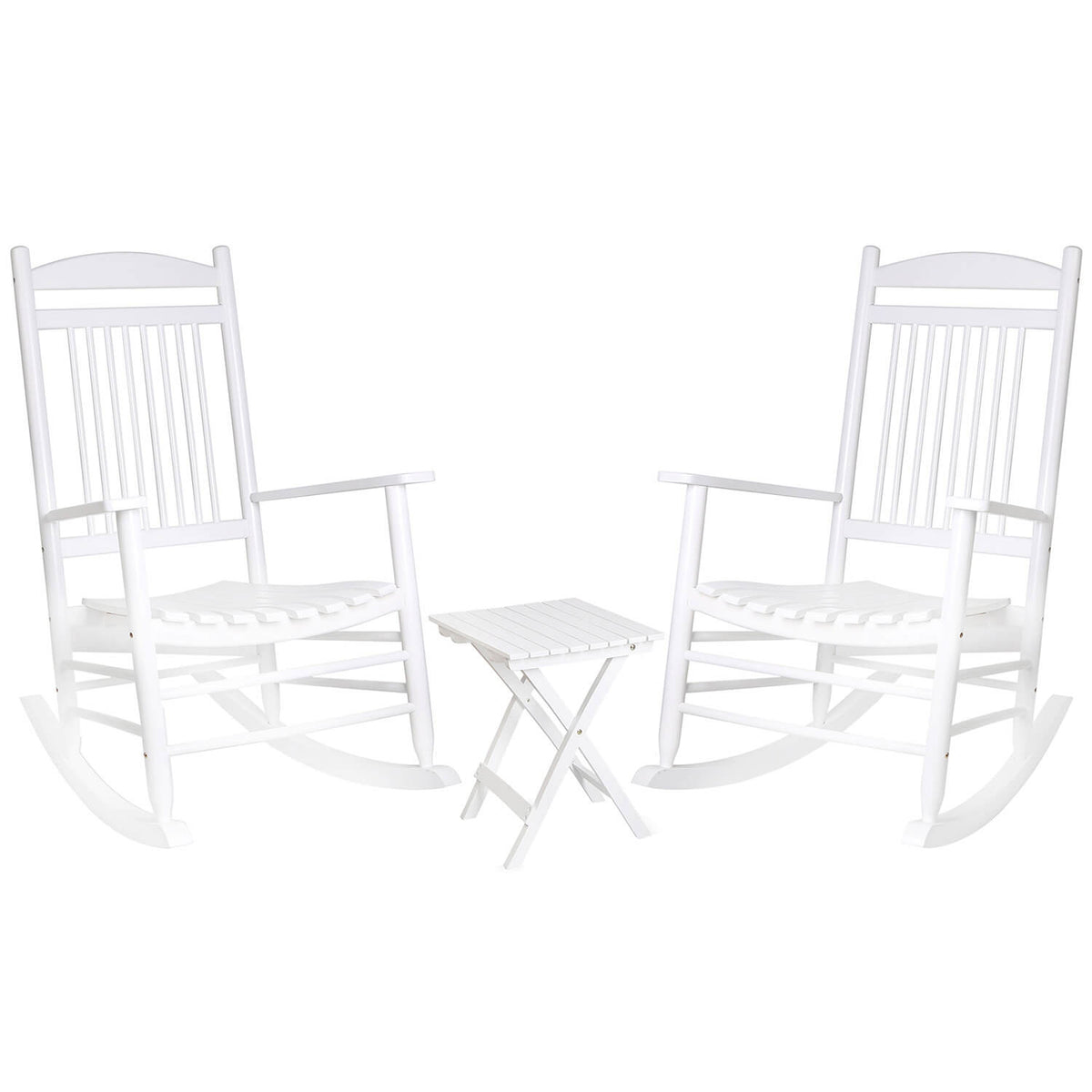 white wooden rocker