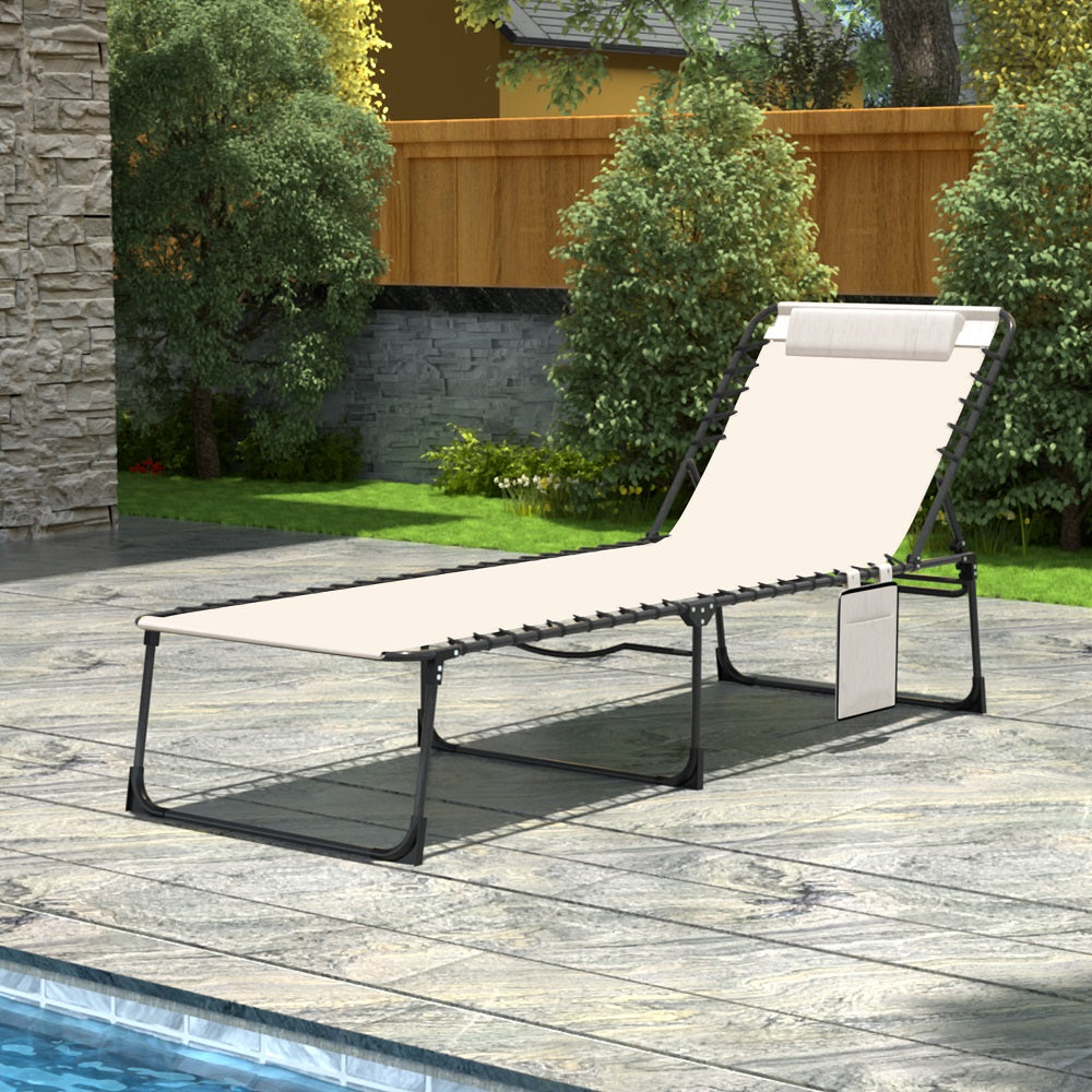 portable sun lounge, Beige