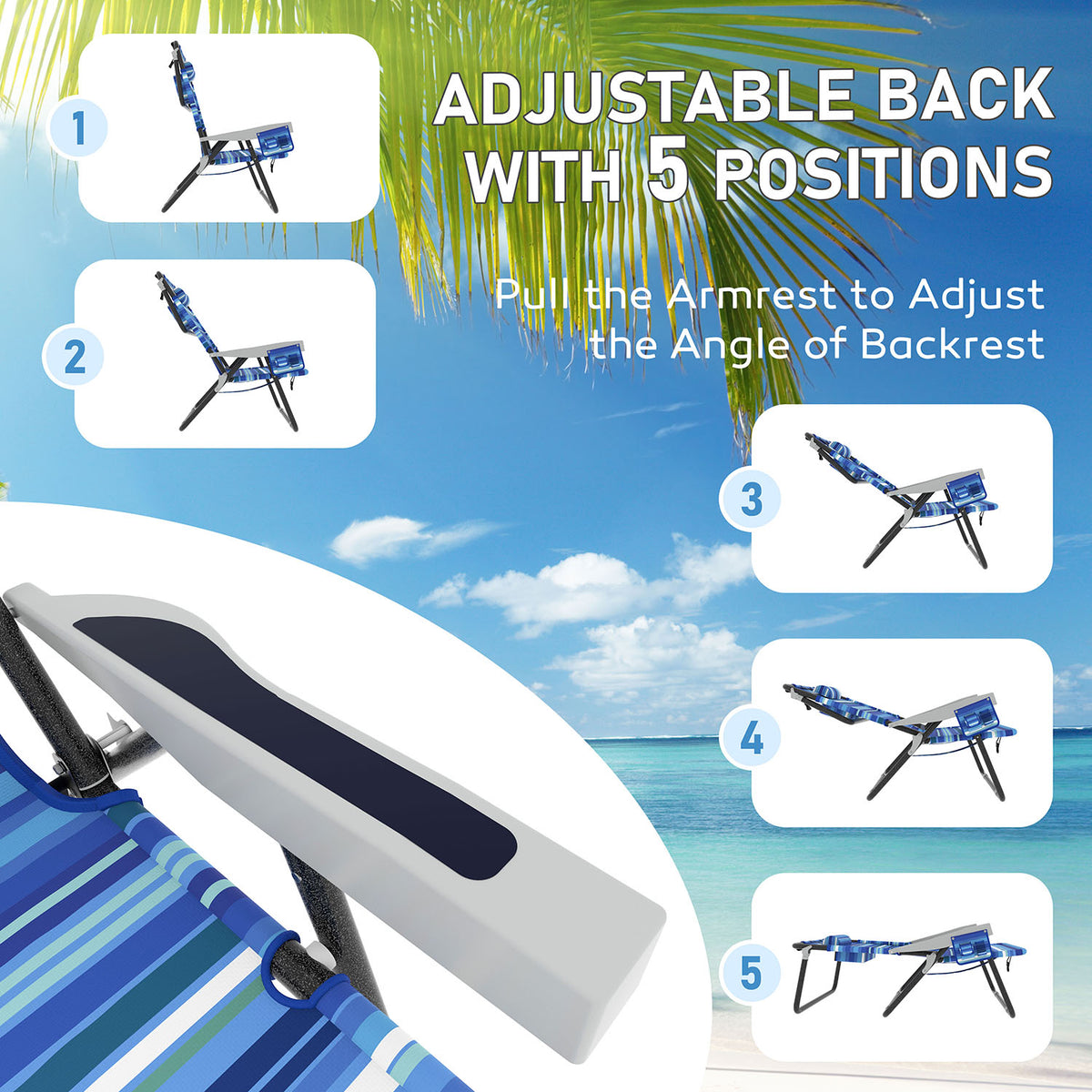 Veikous Backpack Beach Chair