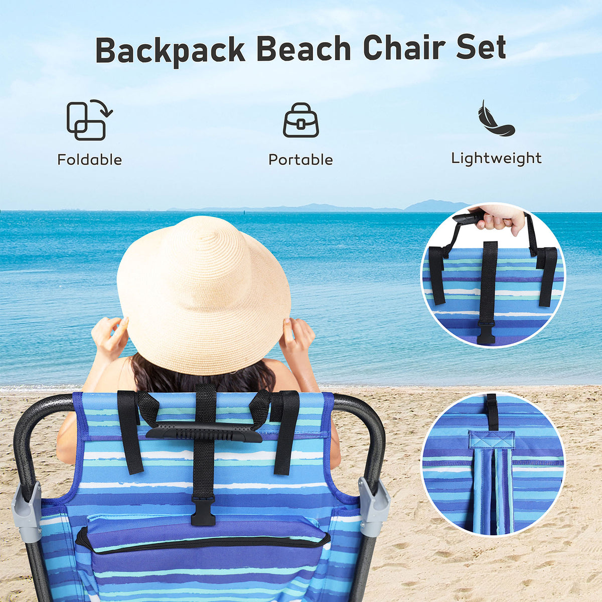 Veikous Backpack Beach Chair