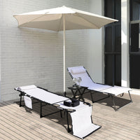 VEIKOUS Face Down Tanning Chair, 4 Foldable Beach Lounge Chair with Adjustable Backrest, Removable Pillow and Pocket