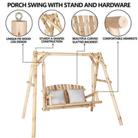 Wooden Outdoor Swing, Natural