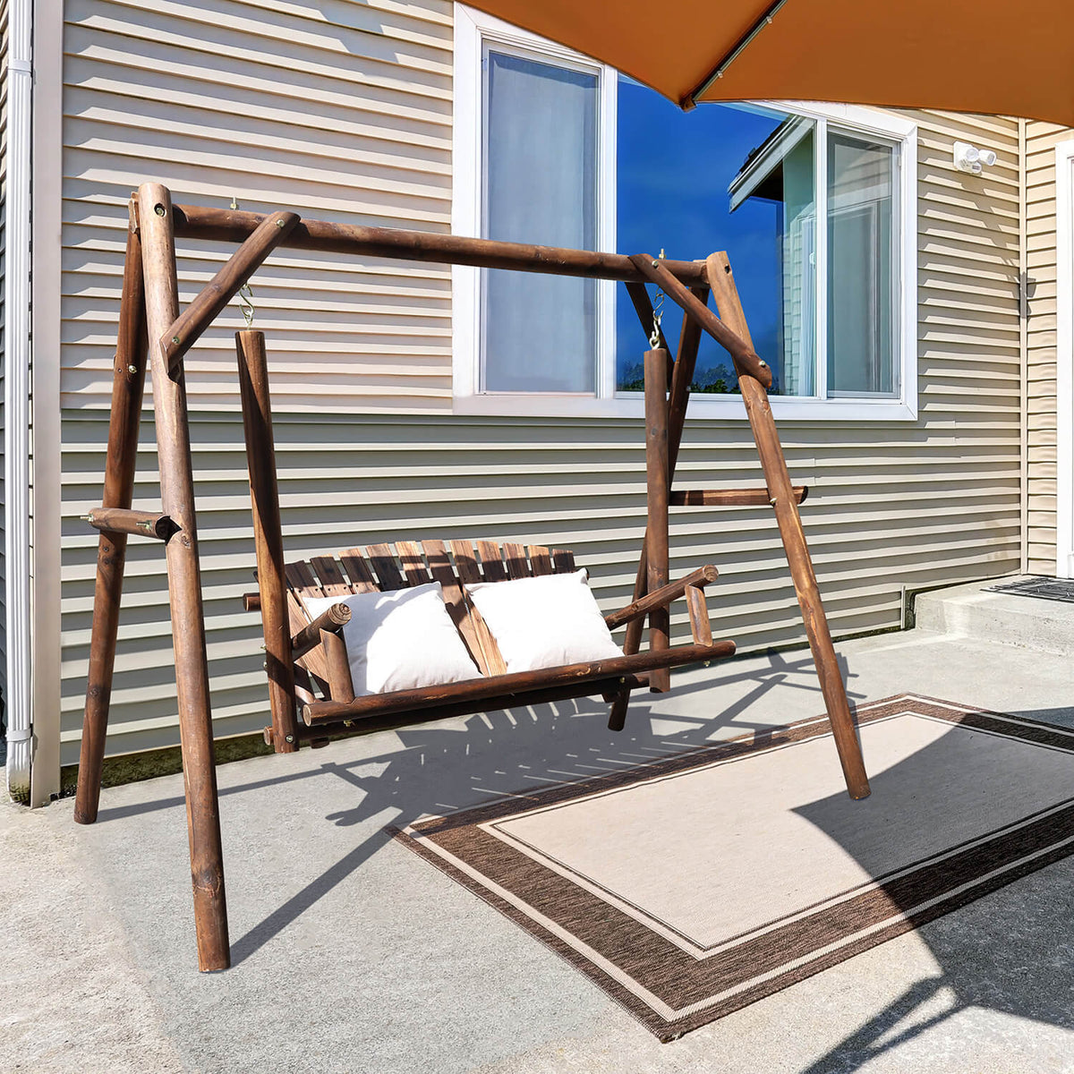 Wooden Outdoor Swing, Chocolate