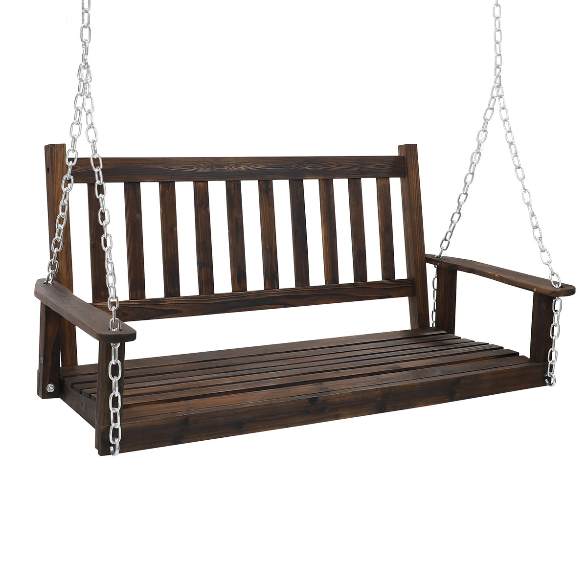 wood hanging bench