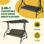 VEIKOUS Outdoor Patio Porch 3-Seat Swing