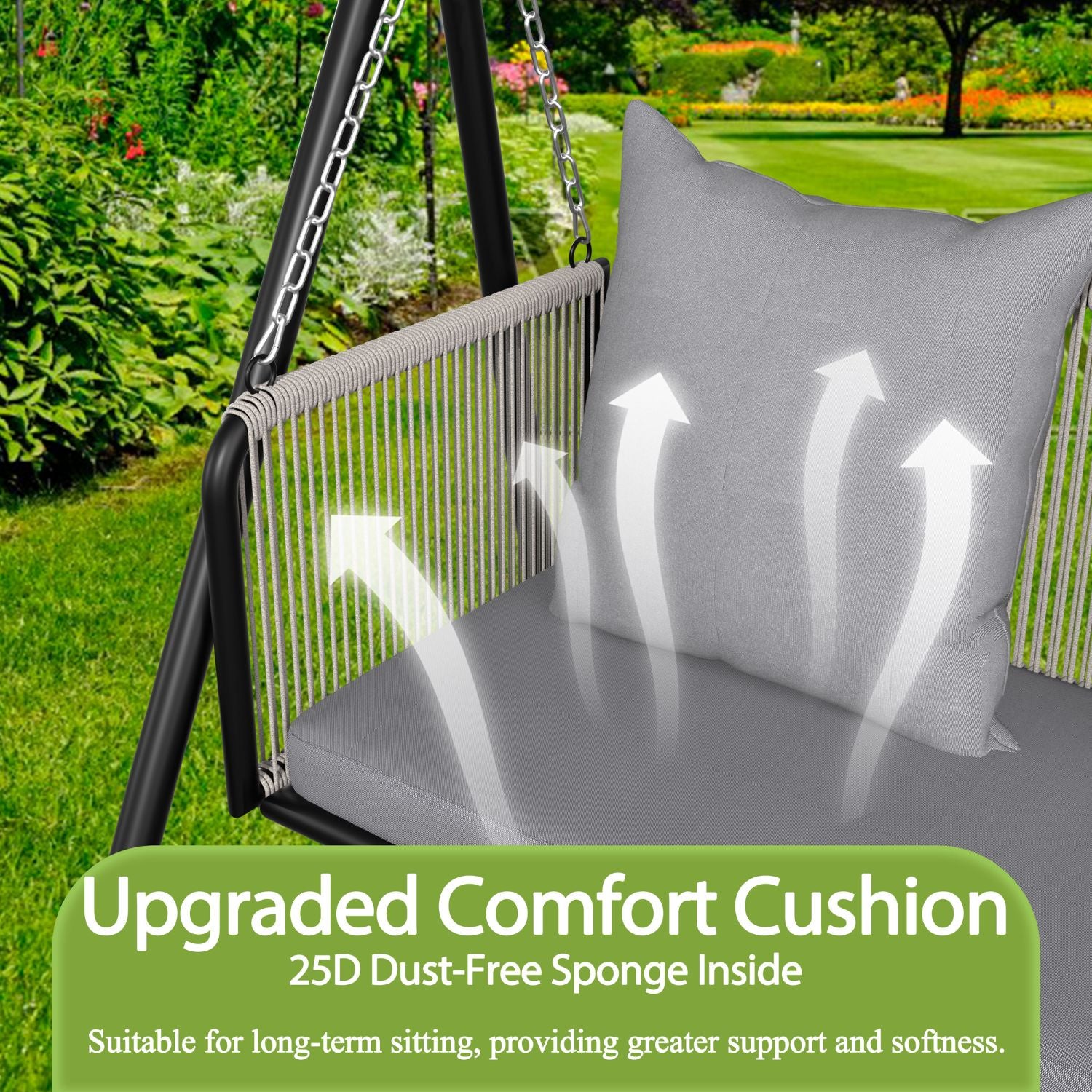 VEIKOUS Porch Swing with Stand - Thumbnail 5