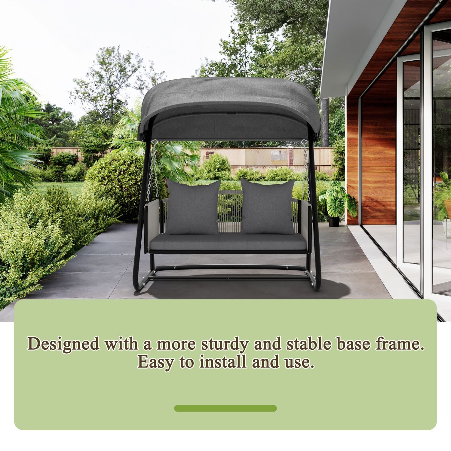 VEIKOUS Porch Swing with Stand - Thumbnail 4