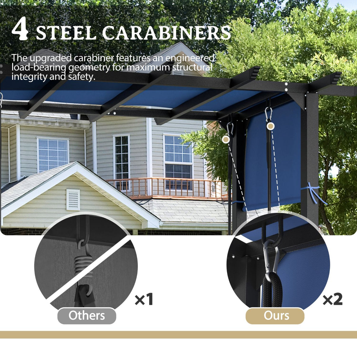 Outdoor Swing with 4 Metal Spring Hooks