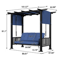 Outdoor Porch Swing, 101.57''W x 62.99''D x 81.1''H