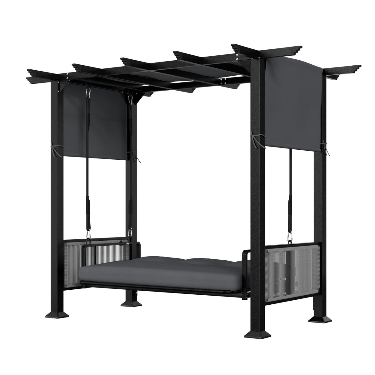 Pergola with Swing Chair, Gray