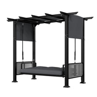 Pergola with Swing Chair, Gray
