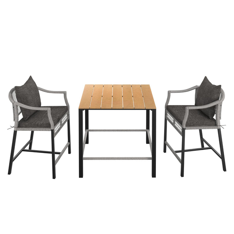 bar height patio set, 3 pieces