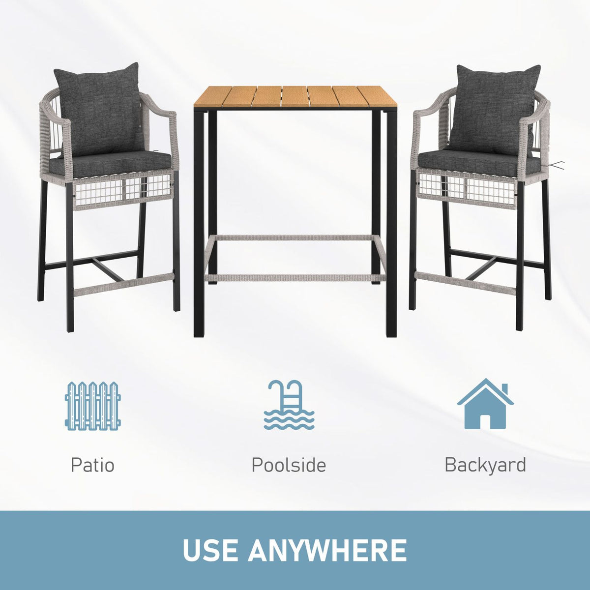 3pcs patio bar set