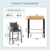 Outdoor bar height furniture with high load-bearing capacity