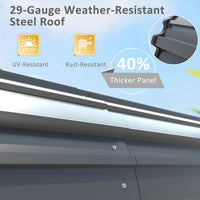 Outdoor carport with 29 gauge steel roof