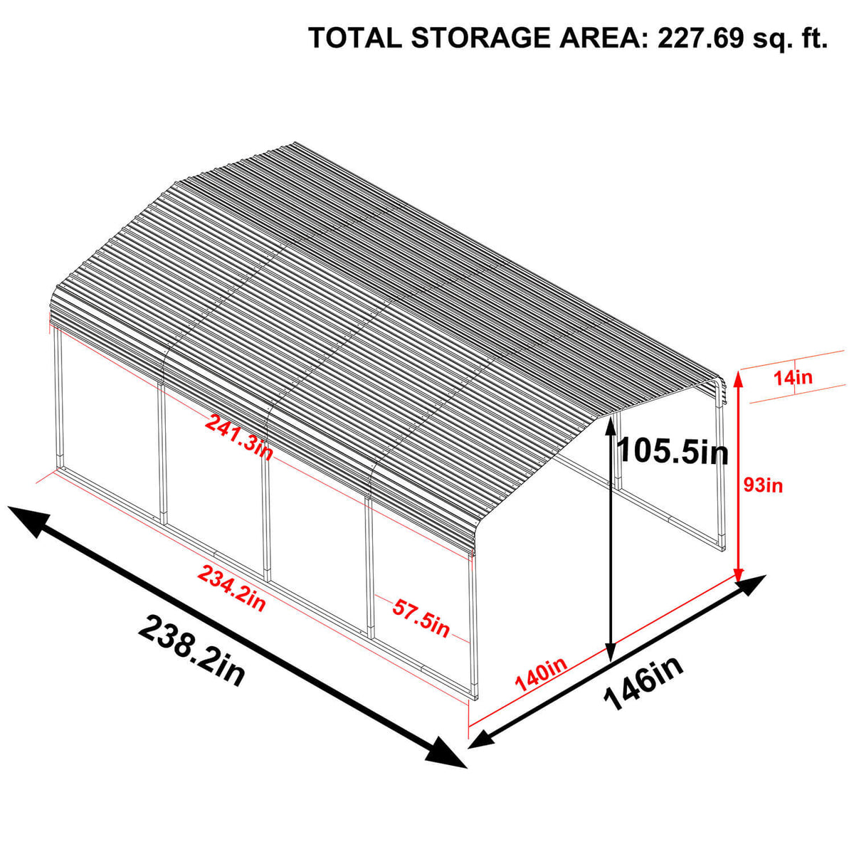 12 x 20 Metal Carport Tent