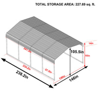 12 x 20 Metal Carport Tent