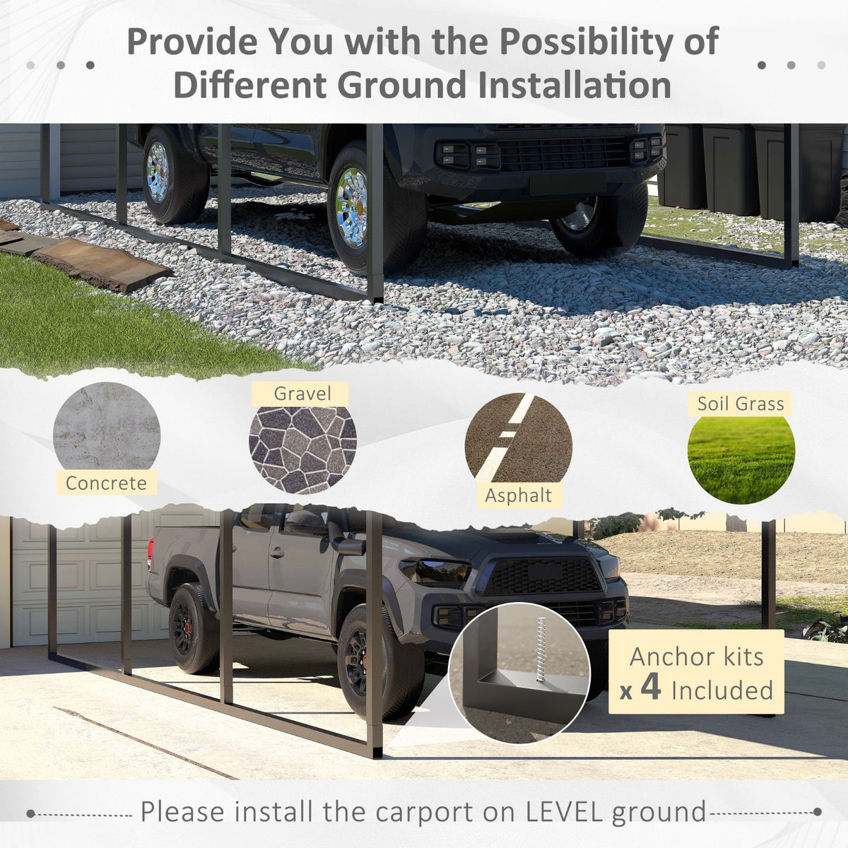Outdoor metal garage