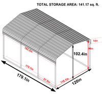 10x15ft heavy-duty carport
