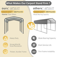 10X15FT Heavy Duty Steel Carport