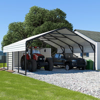 Heavy-Duty Steel Carport, Beige