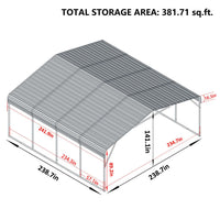 20x20FT Sloped Roof Carport