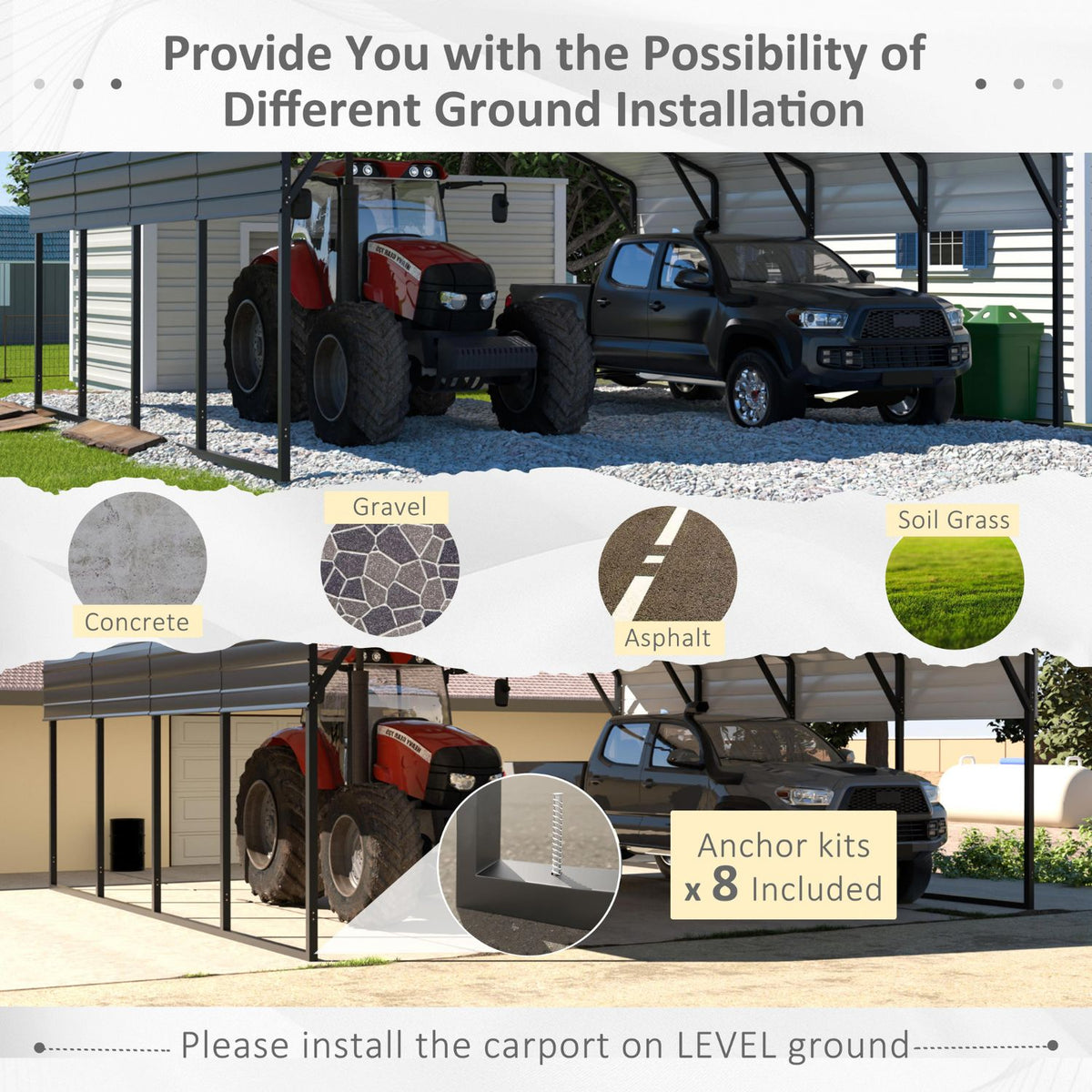 quality carport for leval ground