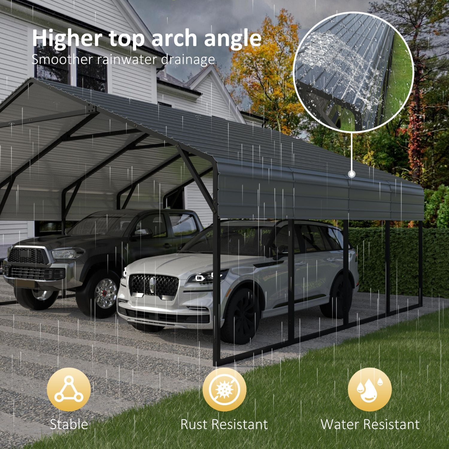 kebu!Phigvel Makers & Co. ベスト サイズ40 20x20FT Metal Carport with Steel Frame and Roof, All-Weather – Veikous