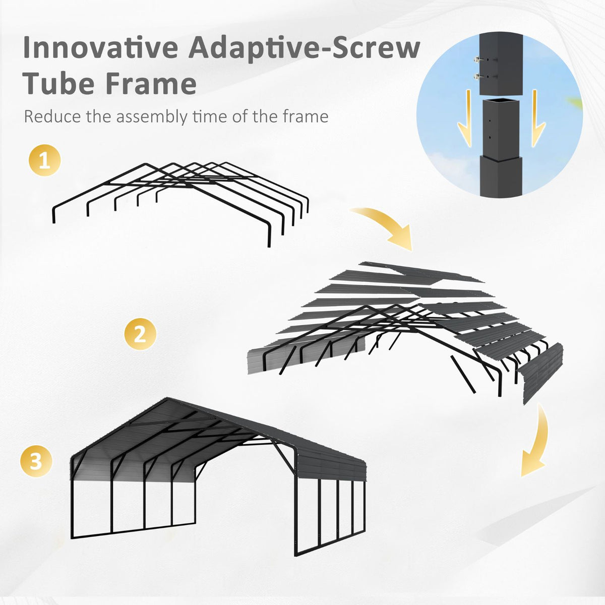 easy-to-assemble carport for outdoor