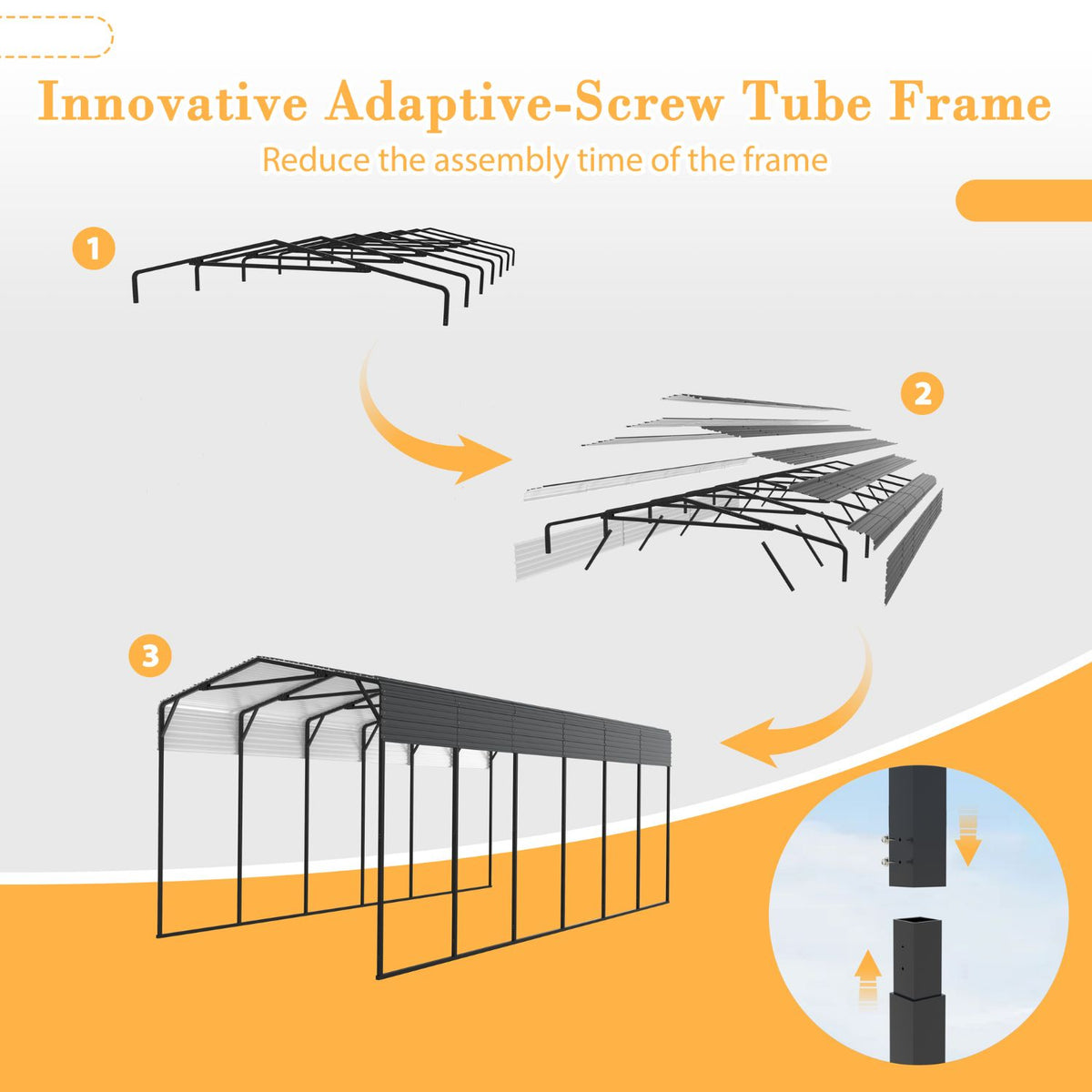 Easy-Assembly Garage Shelter
