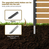 The wood privacy screen can be inserted into the soil