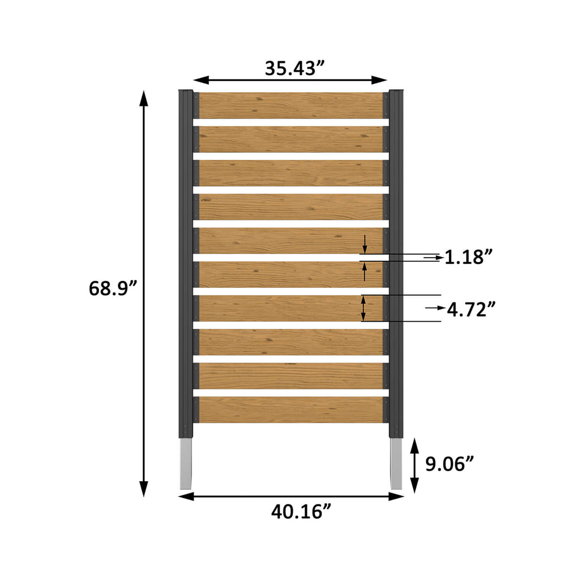 60 inch wood privacy screen dimensions for AC unit