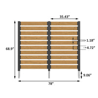 78" x 68" Outdoor Slat Fence