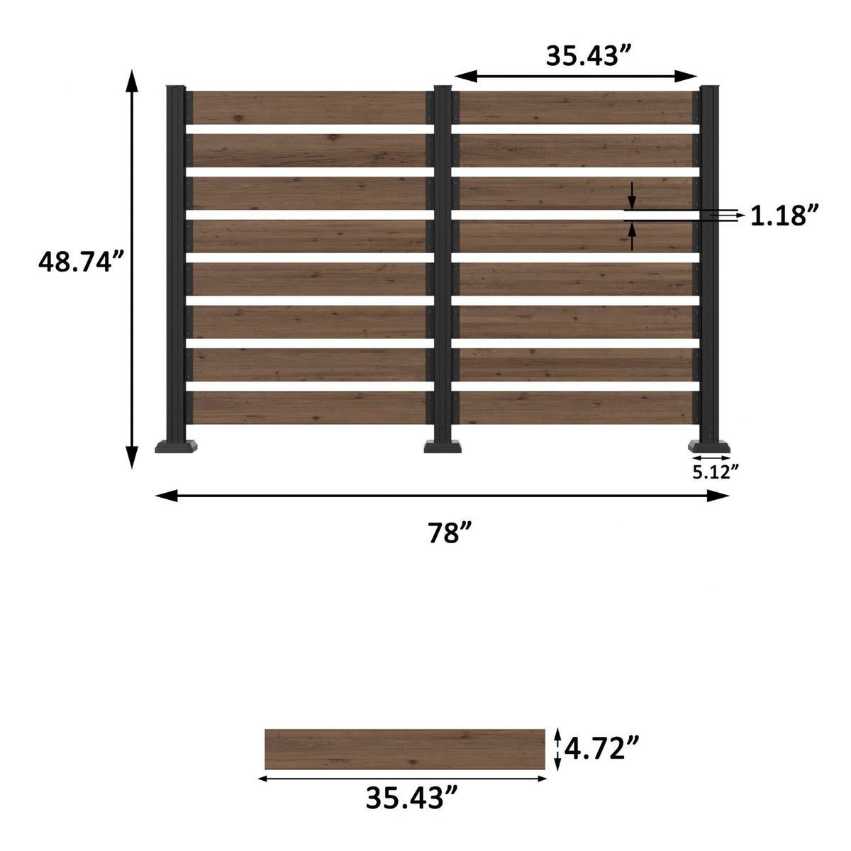 48" Air Conditioner Screen,2 Panel