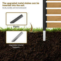 Wood privacy sceen with metal stakes