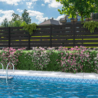wood outdoor privacy screens with metal stakes