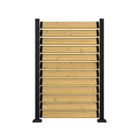 Wooden louvered fence with aluminum frame