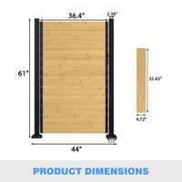 VEIKOUS Louvered Fence Panel Adjustable, 5x3ft Wood Privacy Screen with Louvered Slats