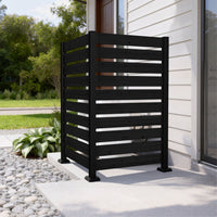 Veikous Wood Privacy Screen, Outdoor Slat Fence Panel with Metal Stake, for Air Conditioner, Trash 1 Panel